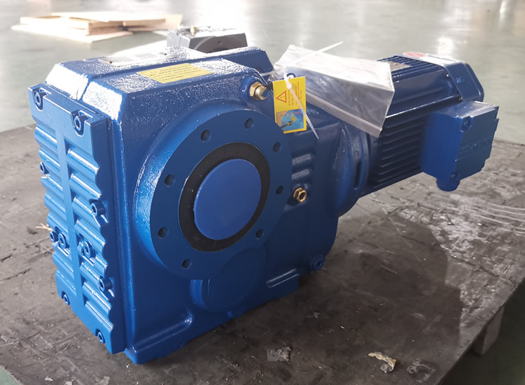 KA77減速機 輸入配方殼電機 輸出通孔 藍色實物圖 -上海恒點