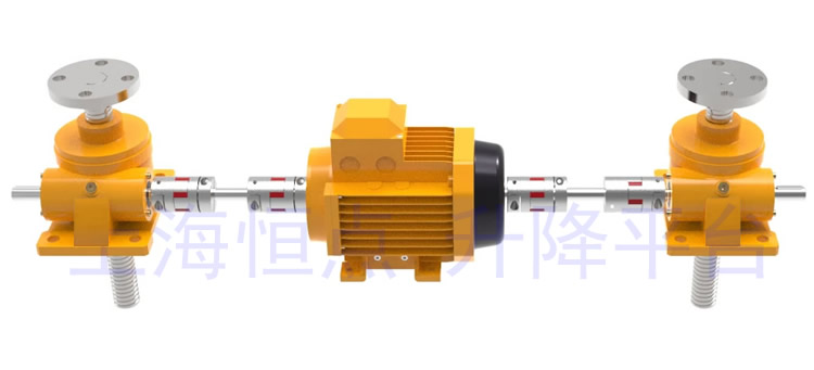 SWL系列直線型升降平台，電機居中實物圖