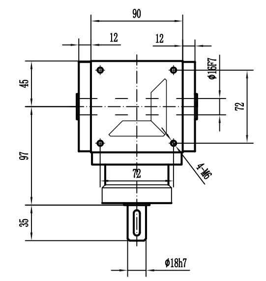 HDA09系列換向器：HDA09-2：1-E外形安裝尺寸圖3
